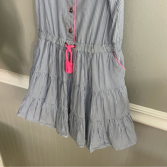 Aphorism Girls Stripe Blue White Pink Sailor Dress Size 6X - Picture 7 of 9
